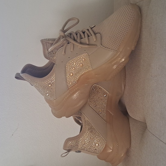 Steve Madden Maxima Rhinestone Embellished Chunky Sneakers - Picture 2 of 4